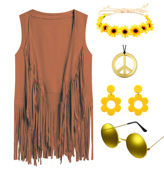 Deerjoke 70s Disco Outfits Hippie Clothes Costume for Women